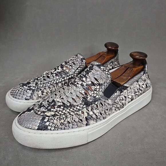 Tory Burch Shoes - Tory Burch Womens Shoes Sz 10.5 Huarache Weave Snakeskin Leather Slip On Sneaker